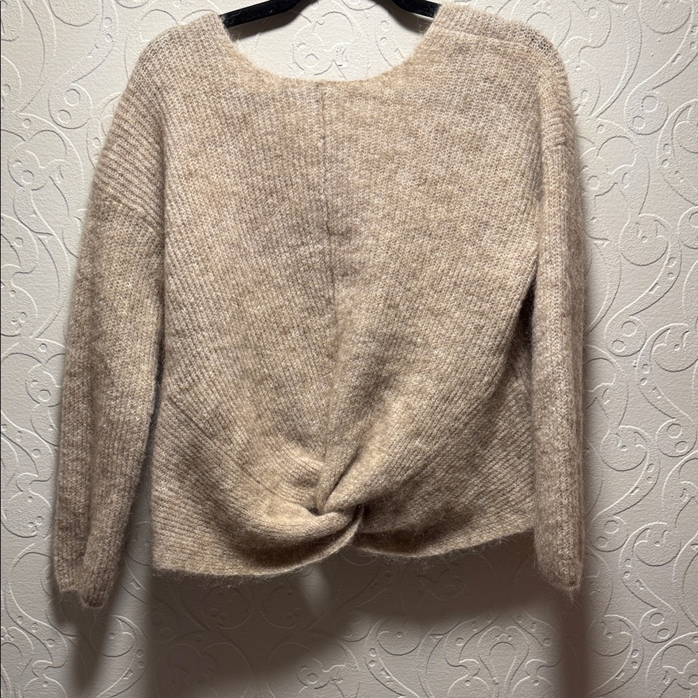 Sézane Beige Twist-Back Sweater